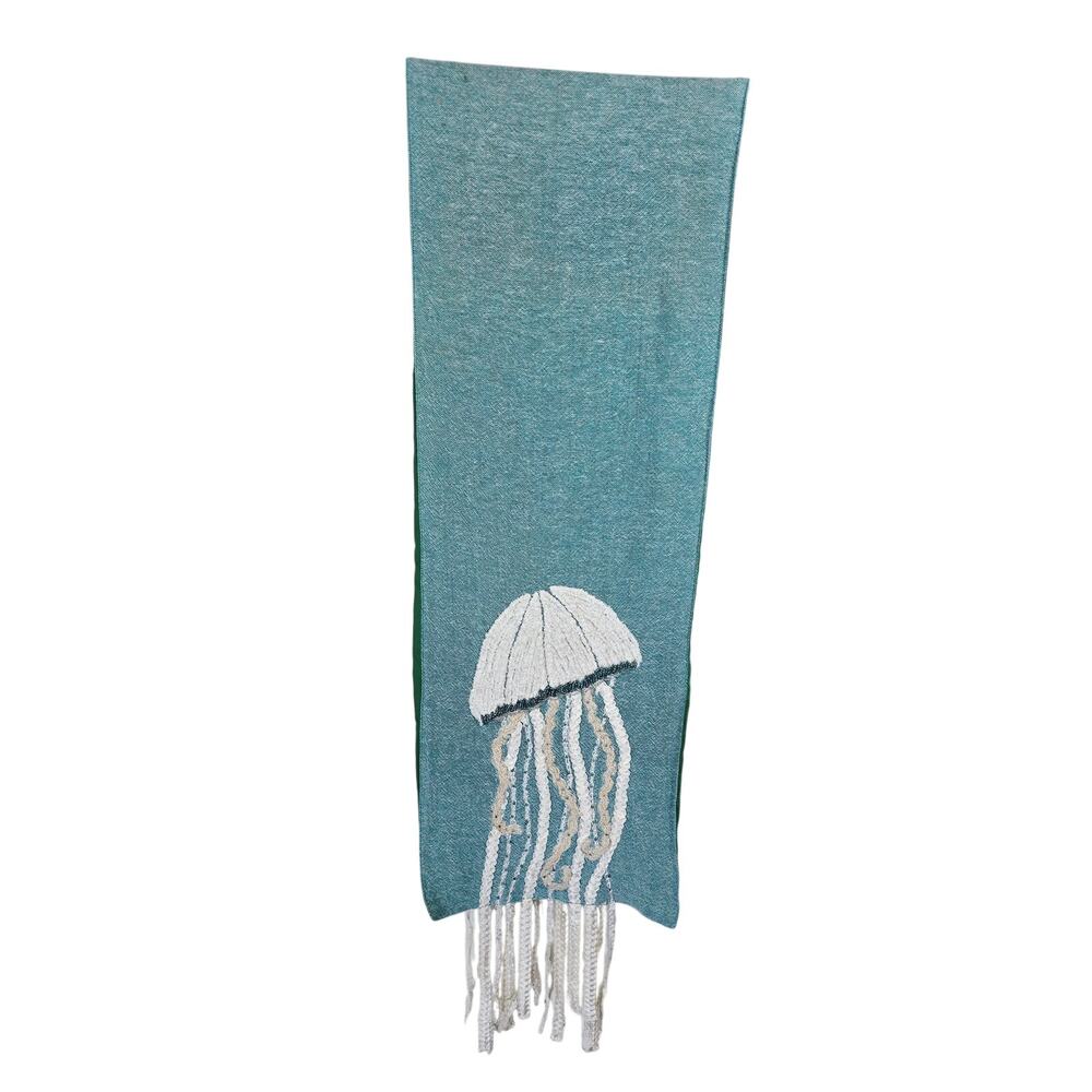 Pier One Imports Jellyfish Table Runner Nautical Beach Sea Ocean 13 in X 72 in